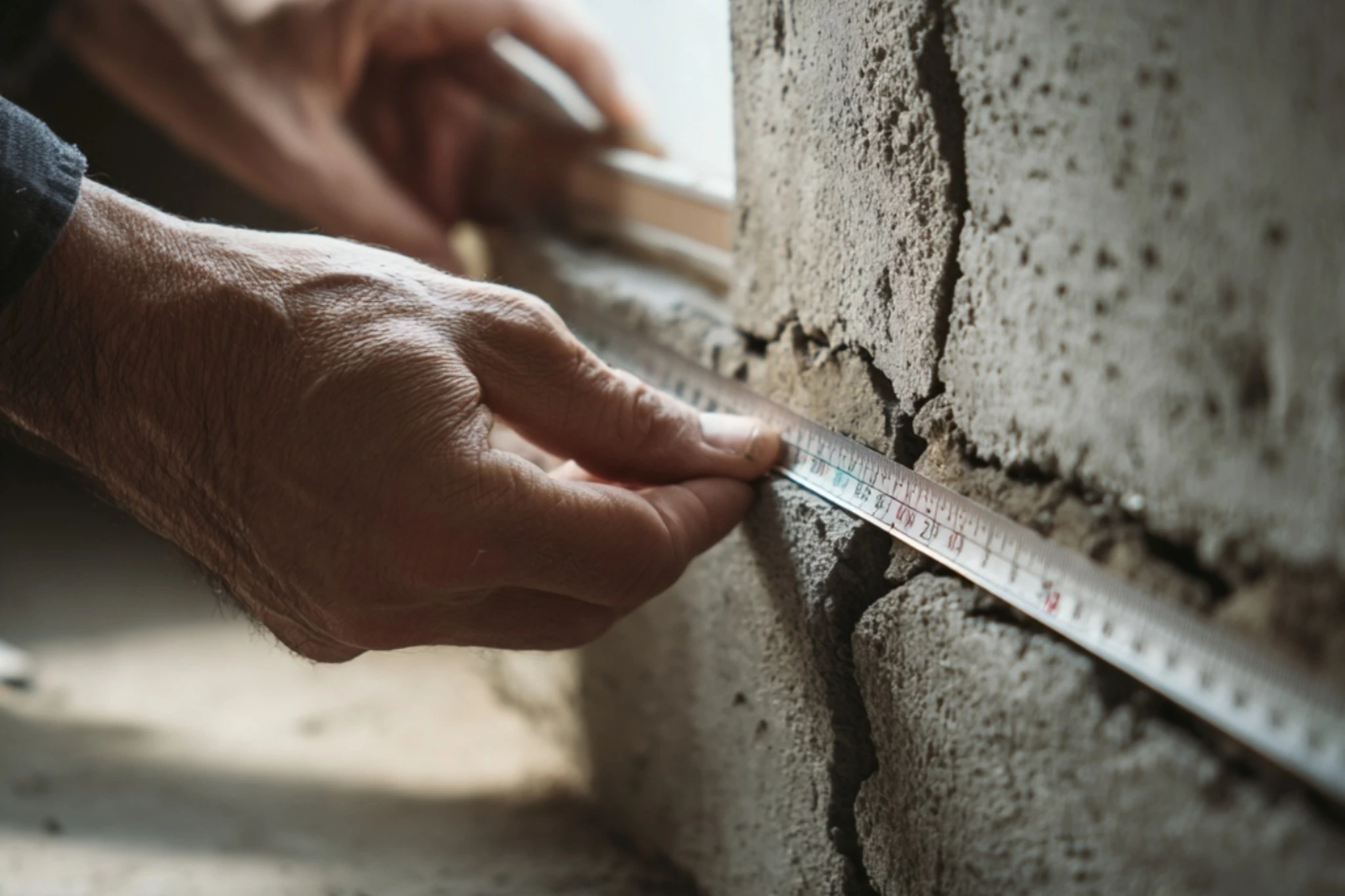 Foundation crack inspection in a Waukegan, Illinois home